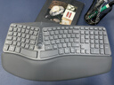 B.O.W人体工程学三模无线蓝牙键盘垂直鼠标套装软垫手托可充电笔记本电脑外设台式静音办公游戏打字键鼠 人体工学三模键盘丨太空灰丨108键充电款 实拍图