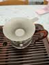 容山堂禾器玻璃公道杯带茶漏耐热公杯泡茶分茶器茶海高档功夫茶具配件 琥珀小号纯钛斗笠茶漏套装 250ml 实拍图