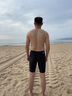 美津浓（MIZUNO）泳裤男士五分裤及膝防尴尬速干游泳裤男温泉专业竞速训练游泳装备 黑色【专业进阶 蜂窝导水】 XL 【身高170-180体重70-85KG】 实拍图