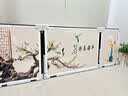 墨派（Mopai） 客厅装饰画现代简约沙发背景墙壁画新中式山水画三联挂画免打孔 平安喜乐 中套(左右50x70+中100x70)晶瓷 实拍图