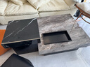 意式轻奢简约岩板茶几现代简别墅大堂小户型客厅家用方形高低组合 50cm骑士黑+80cm威尼斯棕 实拍图