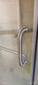 惠固达 加厚304不锈钢浴室玻璃门拉手L形长短三孔 淋浴房卫生间门把手 （225*425孔距 ）钢拉丝 25圆管L形 实拍图