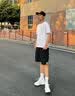 啄木鸟纯棉短袖T恤男夏季新款男士宽松上衣圆领半袖青年纯色打底衫男装 卡其+深灰色 XL 实拍图