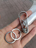 手工制作不锈钢钥匙扣男士黄铜腰挂扣汽车摩托车钥匙坚固定制防丢 S不锈钢双环双圈 实拍图