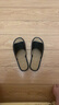 果洛菲亚麻拖鞋男女款四季情侣室内防滑棉麻布地板凉拖 黑色 44/45  实拍图