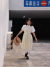 Jret2025夏季新款森系温柔假两件设计超仙连衣裙女初恋裙裙子高中生 黄格子连衣裙 [好质量] S 推荐80-95斤 实拍图