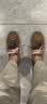 真美诗（Joy&peace）董洁同款袋鼠跳跳牛绒撞色双鞋带运动男女休闲鞋 棕色 37 实拍图
