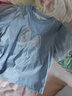 茵曼（INMAN）女童纯棉短袖t恤网纱蝴蝶结夏季儿童女宝泡泡袖上衣 浅蓝色 120 实拍图
