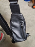 左森男士胸包男真皮潮流头层牛皮腰包软皮背包休闲上包手机运动小包 黑色（头层牛皮） 实拍图