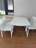 左客左家（ZUOKEZUOJIA）岩板餐桌可伸缩折叠法式家用小户型奶油风抽拉式圆桌餐桌椅组合 伸缩餐桌+6把贝壳椅（现货闪发） 实拍图