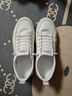 蜻蜓牌男鞋秋冬季真皮潮流板鞋一脚蹬隐形内增高皮鞋运动休闲鞋小白鞋子 白色 40 实拍图