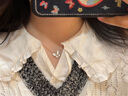 范哲尼18K金项链女蝴蝶钻石白母贝玫瑰金锁骨链吊坠饰品 18K金蝴蝶钻石套链示爱礼盒定金 实拍图