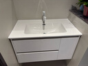 白色恋人实木浴室柜简约现代陶瓷一体盆洗手盆柜组合洗手台洗脸盆洗漱台 90CM三色方镜|陶瓷一体盆|ENF环保板材 实拍图