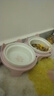 卉亦暮猫碗陶瓷猫食盆猫咪饭碗双碗斜口狗碗喝水碗保护颈椎防打翻 粉色防漏食架+婴用级I陶瓷双碗 实拍图