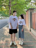 love legend尼克朱迪情侣装夏季短袖t恤上衣两件套装班服定制学生半袖衣服 灰绿色+灰绿色 M 男+S女 实拍图