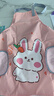 贝瑞加（Babyprints）儿童围裙宝宝罩衣小孩画画反穿衣防水防脏带袖套 粉小兔 实拍图