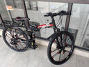 凤凰（Phoenix） 凤凰自行车可折叠山地车路虎男士成年人变速女式越野公路单车 十刀黑红/折叠双避震/全竞速轴承 27.5寸27速【参考：168-198cm】 实拍图