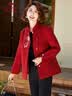 俞兆林中老年女装骐骥红毛呢大衣妈妈装秋冬毛呢外套年人衣服 Y243U2003 实拍图