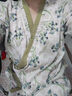 云朵棉系带睡袍女夏季甜美短袖睡裙纯棉和服长款带胸垫睡衣家居服 Y-382云朵棉睡裙 XL （110-130斤） 实拍图