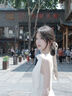 凊知柠法式茶歇挂脖白色连衣裙女夏季2025新款收腰显瘦蕾丝无袖背心长裙 杏色 M 实拍图