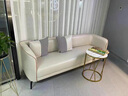 豫星素沙发出租房服装店休息区接待卡座简易三人客厅双人卧室小户型沙发 米白色【耐磨易清理猫抓皮】 1.5米【海绵款】+2抱枕 实拍图