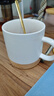 炊大皇马克杯 木底陶瓷杯高颜值办公防滑咖啡杯牛奶杯水杯 白色350ml 实拍图