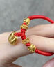 中国黄金（CHINA GOLD）小胖福黄金手链男女足金坨坨手绳宝宝周岁生日满月礼物送儿童婴儿 如意小胖福手绳【B款红绳】约0.5g 实拍图
