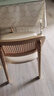 陶源木语藤编椅侘寂风欧式家用餐桌凳子实木餐椅带靠背椅现代简约书桌藤椅 原木色-白色软包【卡曼】 实拍图