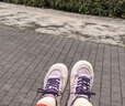 奥古狮登（Agsdon）帆布鞋女学生厚底休闲鞋一鞋两穿溶解鞋百搭女鞋 723052 浅紫 37 实拍图