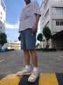 啄木鸟冰丝牛仔短裤男夏季薄款潮流休闲中裤沙滩裤百搭宽松外穿五分裤 浅蓝色 XL 实拍图