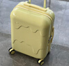 漫游雪糕女学生行李箱拉链款拉杆箱儿童轻便登机轻音皮箱旅行箱子 奶酪黄 20英寸 超轻设计水杯架+USB充电 实拍图