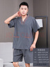 婵依悦沐2025年新款贡麻汗蒸服女情侣大码男款桑拿服足疗店洗浴按摩浴衣服 灰色男【纯棉贡麻】 3XL 实拍图