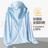 【轻薄凉感】网眼防晒衣男士新款潮流连帽外套透气户外钓鱼服外套 JY-网眼防晒衣【2件】白色+天蓝 XL （115-130斤） 实拍图