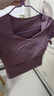 徽昂运动套装女瑜伽服套装跑步健身服速干衣胸垫t恤拼接短袖长裤紫L 实拍图