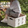 华饰汽车收纳箱后备箱储物箱户外露营折叠箱车载便携式木盖手提款 实拍图