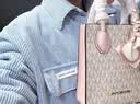 MICHAEL KORS【秋尚新】mk女包 mercer系列小号迷你琴谱包风琴包托礼物送 老花款 香草色配粉色 实拍图
