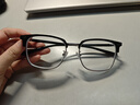 鲸逐痞帅斯文半框近视眼镜理工男学生防蓝光黑武士大框平光镜可配度数 亮黑银 定制1.61镜片【度数联系客服】 实拍图