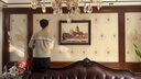 薇典客厅装饰画美式沙发背景墙挂画卧室玄关墙画书房油画欧式建筑壁画 浪漫欧美    查尔斯黑色框 40*60两侧+中间80*60 实拍图