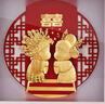 永隆金号 创意高档金箔画喜结良缘新婚摆件送闺蜜朋友结婚订婚礼物礼品 加大号30*30CM-B款 加大号30*30CM刻字 实拍图