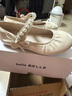 百丽童鞋春秋女童皮鞋返校学生鞋宝宝透气珍珠单鞋表演鞋 米色30码 实拍图