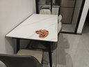 京释（JINGSHI）餐桌 岩板餐桌椅组合意式轻奢现代简约家用饭桌餐厅家具 雪山白哑光【闪电椅】 1.2m 四椅【桌架升级款】 实拍图