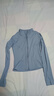 槿城瑜伽服女春秋长袖高弹速干透气运动外套健身服紧身显瘦上衣WT01 雾蓝-上衣 L （105-115斤） 实拍图