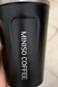 名创优品（MINISO）咖啡杯大容量不锈钢带盖保温随行杯外带车载便携水杯370ml 哑光黑 实拍图
