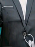 罗蒙 西服男士休闲西装男套装外套修身伴郎新郎结婚商务职业正装衣服 黑色双扣（上衣） 5XL /195【175-190斤】 实拍图