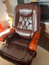 满誉老板椅子商务大班椅家用真皮办公电脑座椅靠背可躺升降总裁旋转椅 10轮咖啡色-头层牛皮 实木脚 实拍图