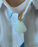 周六福（ZLF）  金镶玉吊坠女经典弥勒佛和田白玉吊坠送女友 吊坠（不含链） 实拍图