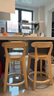 游复吟吧台凳北欧实木框架吧台椅家用高脚凳休闲椅靠背吧凳酒吧椅新款子 默认米色油蜡皮**原木色架高60cm 实拍图
