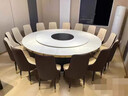 酒店餐桌大圆桌电动转盘岩板16人20人餐厅火锅桌带电磁炉别墅家用 定制款 实拍图