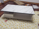 普派家用茶几客厅轻奢高级感2025新款小户型简约出租房玻璃茶桌茶台 【防爆玻璃白石纹色】单抽120cm 【实惠】自行组装 实拍图
