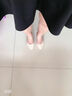 品牌断码清仓高跟单鞋女2023春夏新款粗跟一字扣中跟包头凉鞋女 米白色 40 实拍图